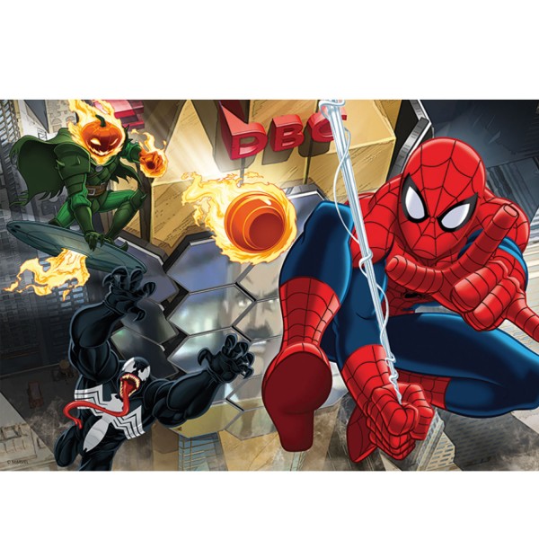Puzzle 100 pièces : Spiderman mène le combat - Trefl-16259