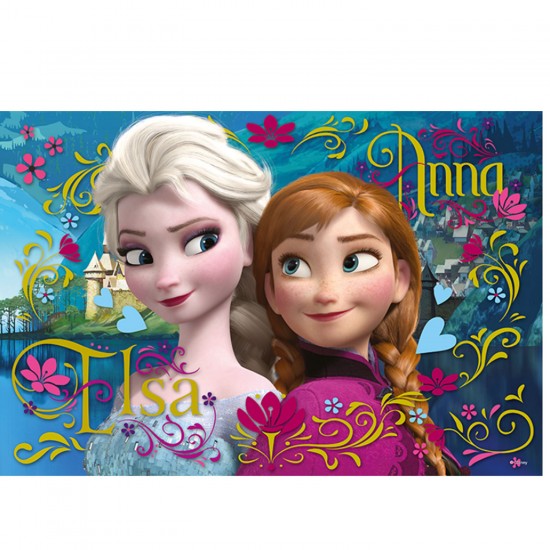 trefl puzzle 100 pieces la reine des neiges elsa et anna