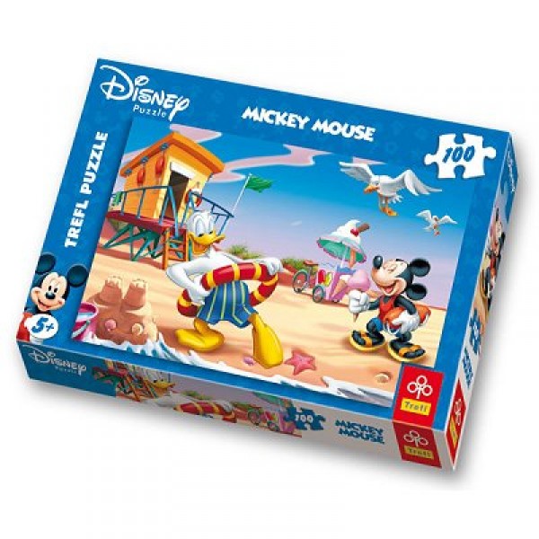 Puzzle 100 pièces - Mickey et ses amis : A la plage - Trefl-16116