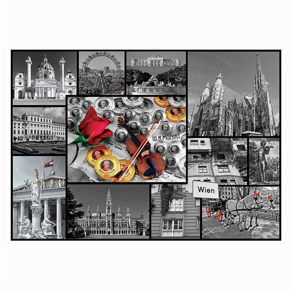 Puzzle 1000 pièces : Collage Vienne, Autriche - Trefl-10351