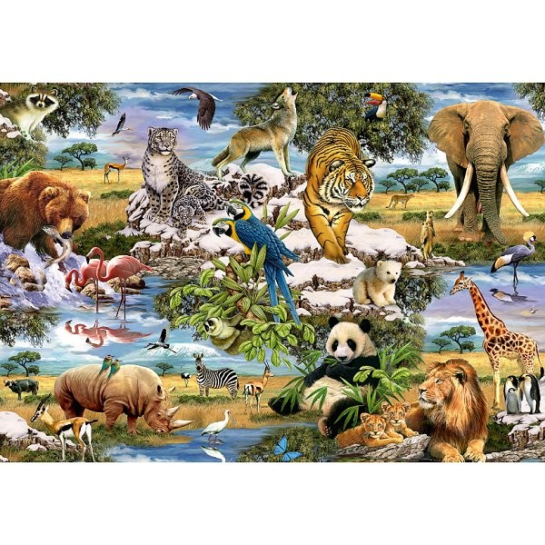 Puzzle 1000 pièces - Les animaux du monde - Trefl-10313