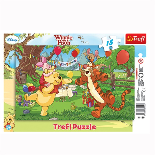 Puzzle 15 pièces : Joyeux anniversaire Winnie - Trefl-31130