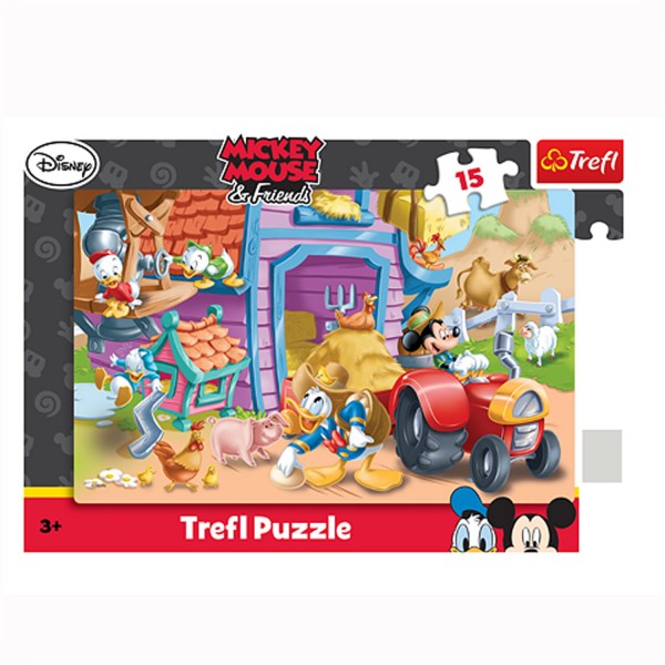 Puzzle 15 pièces : Mickey et ses amis à la ferme - Trefl-31057