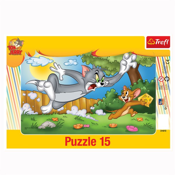 Puzzle 15 pièces : Tom et Jerry La course au fromage - Trefl-31072
