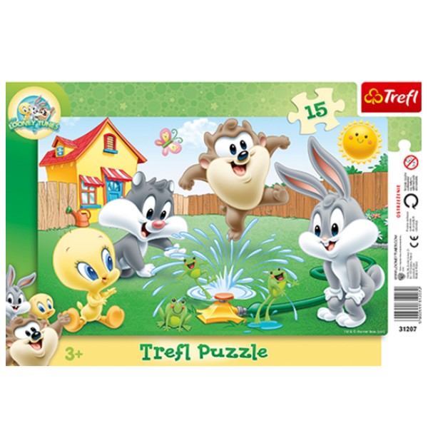 Puzzle 15 pièces Looney Tunes : Jeux dans le jardin - Trefl-31207