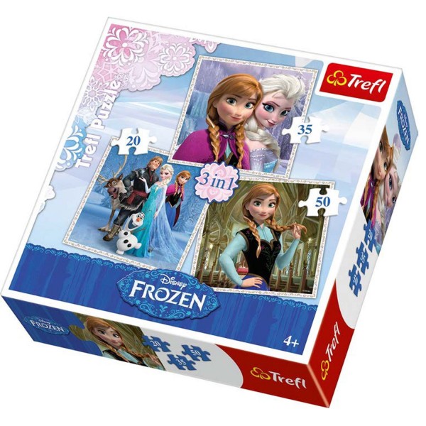 Puzzle 20 à 50 pièces : 3 puzzles : La Reine des Neiges (Frozen) - Trefl-34198