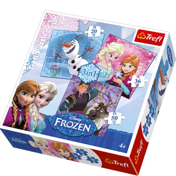 Puzzle 20 à 50 pièces : 3 puzzles : La reine des neiges - Trefl-34810