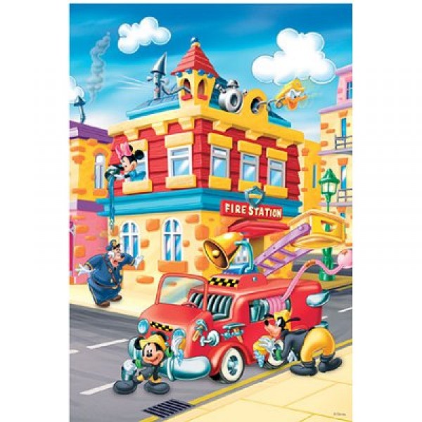 Puzzle 24 pièces - Mickey et ses amis : La caserne des pompiers - Trefl-14083
