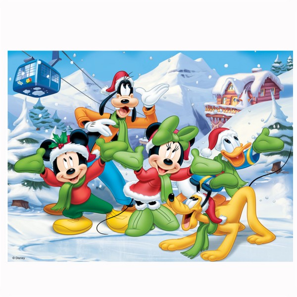 Puzzle 30 pièces : Mickey et ses amis aux sports d'hiver - Trefl-18155