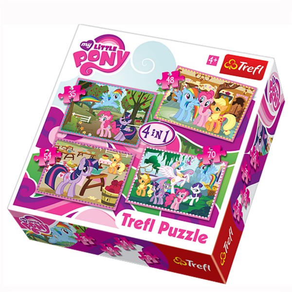 Puzzle 35 à 70 pièces : 4 puzzles : Les vacances de Mon petit poney - Trefl-34153