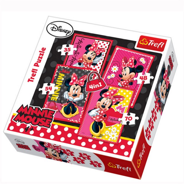 Puzzle 35 à 70 pièces : 4 puzzles : Minnie prend la pose - Trefl-34119