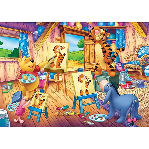 Puzzle 500 pièces - Winnie et ses amis au cours de peinture - Trefl-37158