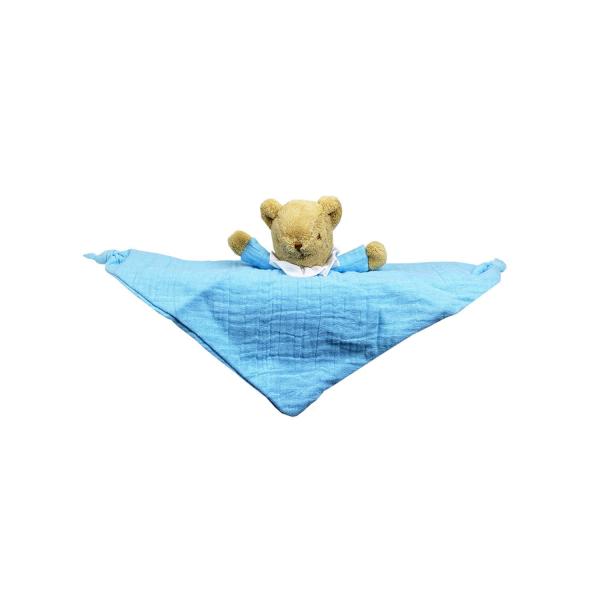 Doudou avec Hochet Ours Triangle 20 cm - Coton Bio Bleu Ciel - Trousselier-V1031 66