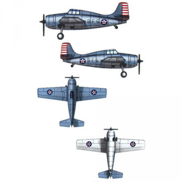 Maquettes avions : Set mini avions Grumman F4F-4 Wildcat  - Trumpeter-TR06202