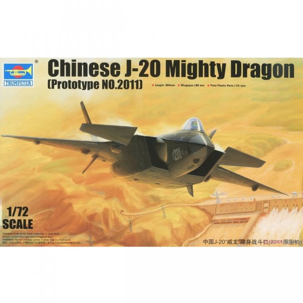 Maquette avion : Chinese J-20 Mighty Dragon (prototype n°2011) - Trumpeter-TR01665