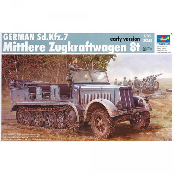 Maquette véhicule militaire : Sd.Kfz.7 Mittlere Zugkraftwagen 8t version antérieure - Trumpeter-TR01514