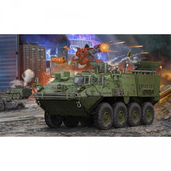 Maquette véhicule militaire : M1129 Stryker Mortar Carrier w. 120mm  - Trumpeter-TR01512