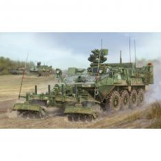Maqueta de vehículo militar: M1132 Stryker Engineer Squad Vehicle w / LWMR-Mine Roller / SOB