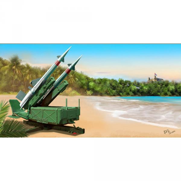 Maquette militaire : Lanceur soviétique 5P71 avec missile 5V27 Pechora (SA-3B Goa) cartouches chargé - Trumpeter-TR02353
