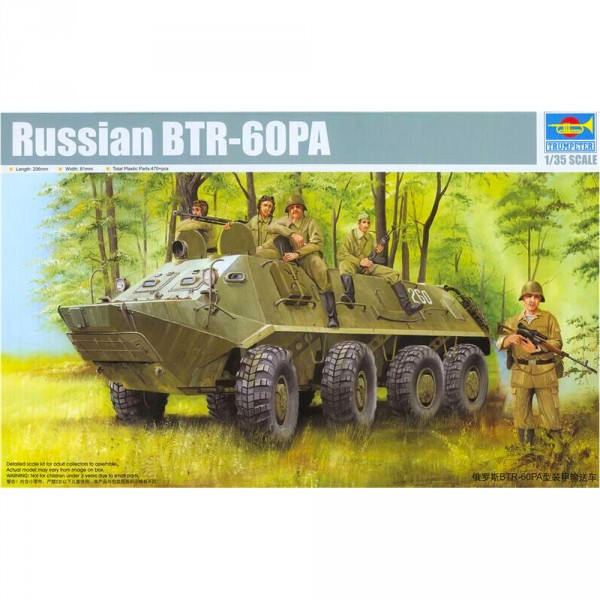Maquette véhicule militaire : BTR-60PA russe - Trumpeter-TR01543