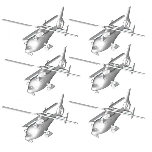 Maquettes hélicoptères : Set de 6 hélicoptères WZ-9C chinois - Trumpeter-TR06262