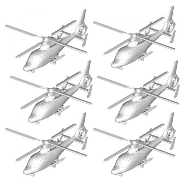 Maquettes hélicoptères : Set de 6 hélicoptères Z-9C chinois - Trumpeter-TR06261