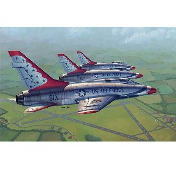 Maquette avion : North american F-100D : Sous livrée des Thunderbirds - Trumpeter-TR02822