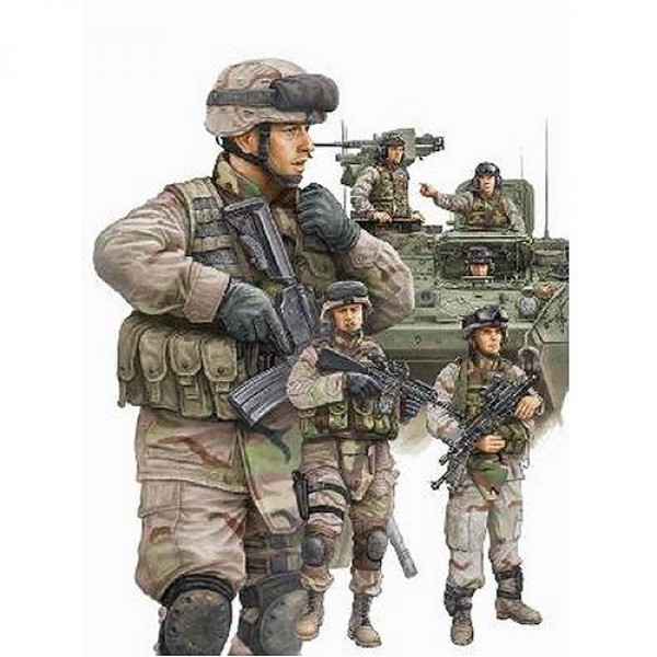 Figurines militaires : Infanterie US et équipage de blindé : Irak 2009 - Trumpeter-TR00424