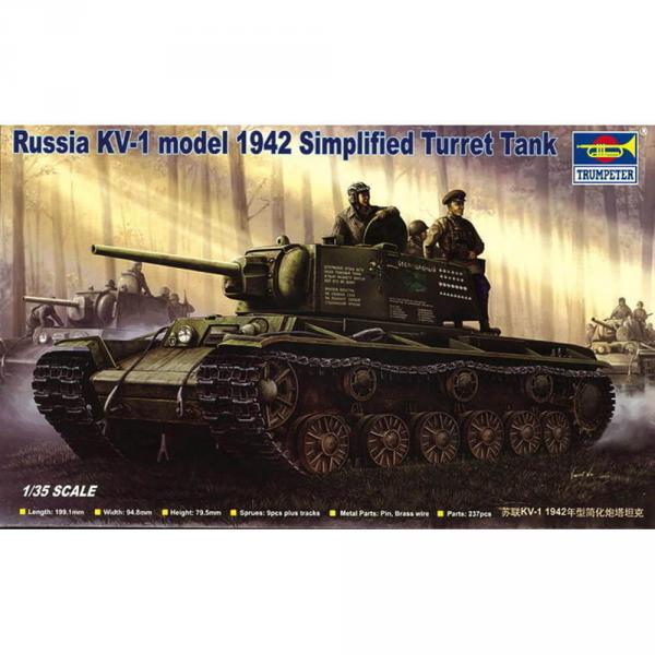 Maquette char : Char russe KV-1, 1942 Tourelle simplifiée - Trumpeter-TR00358
