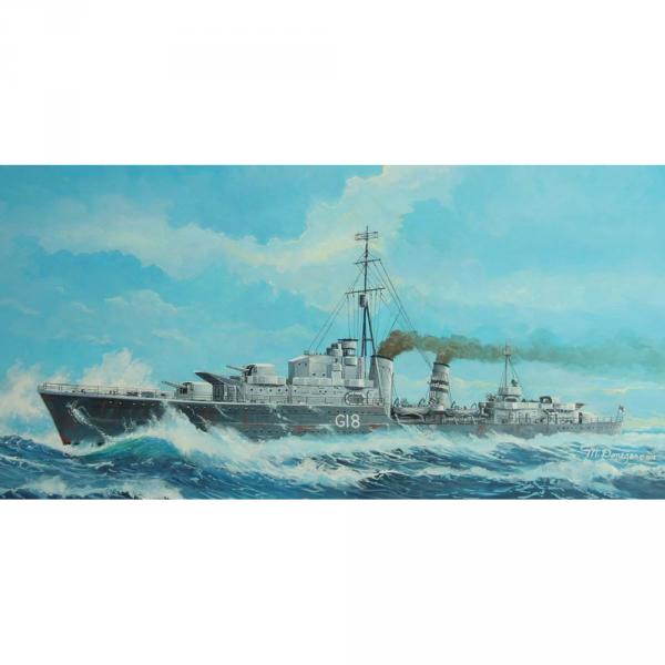 Maquette bateau : Destroyer de classe tribale HMS Zulu (F18) 1941 - Trumpeter-TR05758