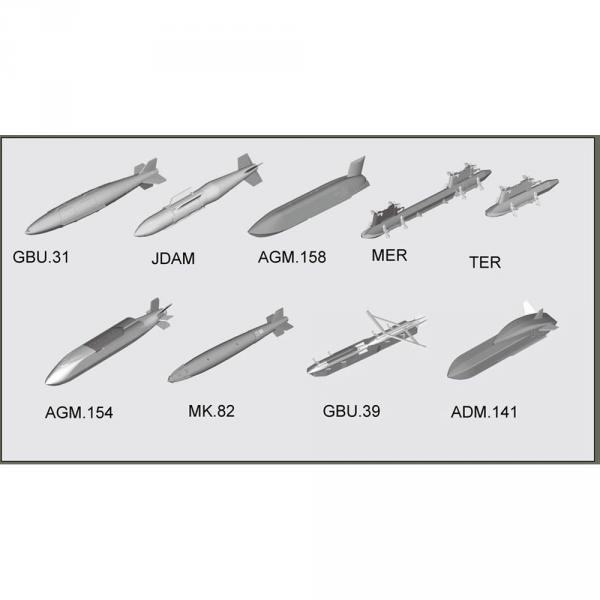 Accessoires militaires : Set d'armement aviation américaine - Bombes guidées - Trumpeter-TR03305