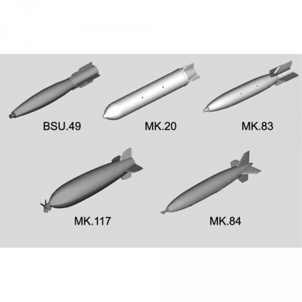 Accessoires militaires : Set d'armement aviation américaine - MIssiles - Trumpeter-TR03307