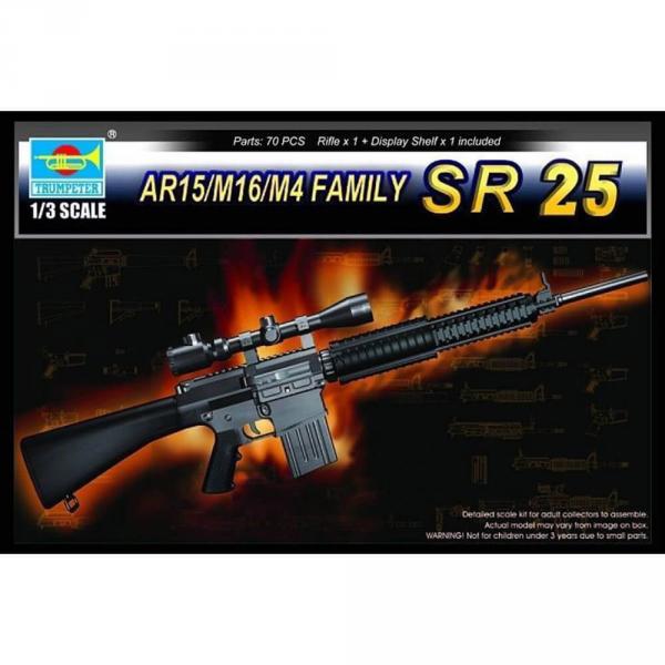 Accessoire militaire : Arme SR25 Famille des AR15/M16/M4 - Trumpeter-TR01913