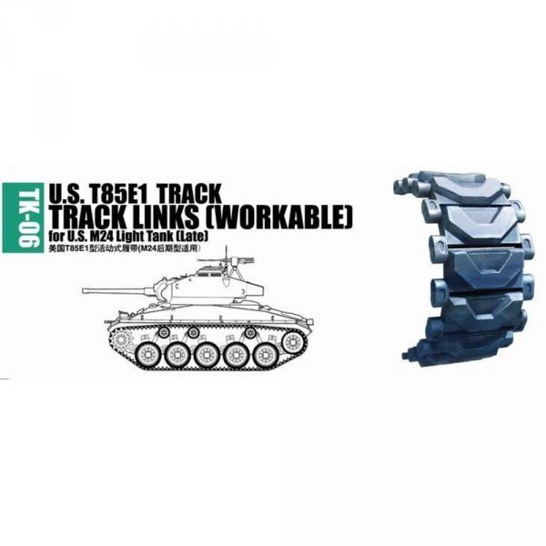 Accessoires de maquettes : Chenilles U.S. T85E1 pour char M24 (Tardif) - Trumpeter-TR02036