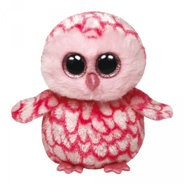 Peluche Beanie Boo's Small : Pinky la Chouette rose - BeanieBoos-TY36094