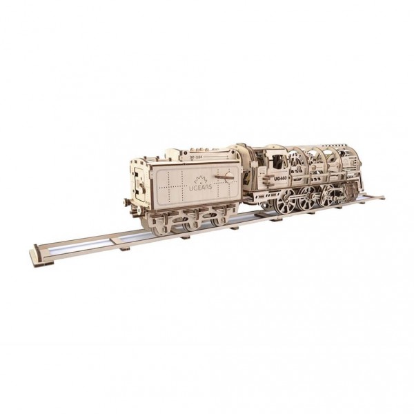 Wooden model: Steam locomotive, mechanical model - Ugears-8412023
