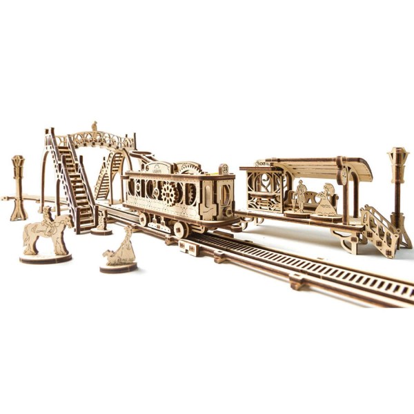 Maquette en bois : Ligne de tram, modèle mécanique - Ugears-8412057