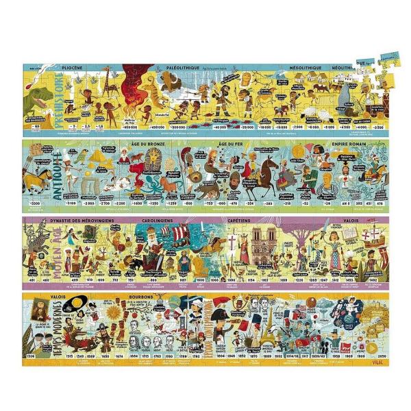 Puzzles 4 x 100 pièces : Grande frise historique - Vilac-2737