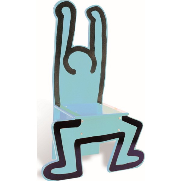 Chaise Keith Haring bleue turquoise - Vilac-9293