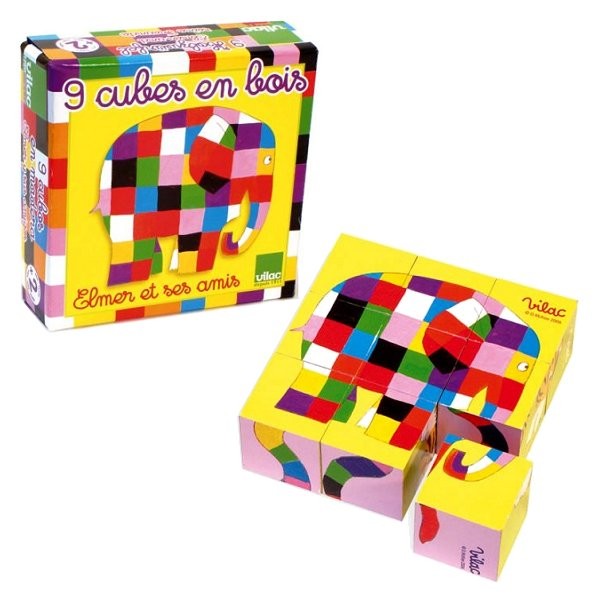 Jeu de 9 cubes Elmer - Vilac-5901