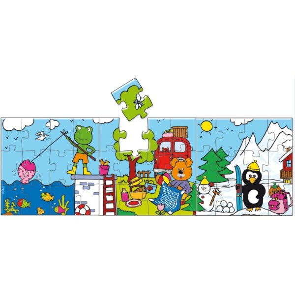 Puzzle 3 x 12 pièces en bois : 3 puzzles des vacances panoramiques - Vilac-2525