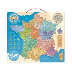 Puzzle magnétique 92 pièces : Carte de France éducative