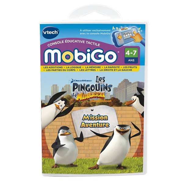 Jeu pour console de jeux Mobigo : Les pingouins de Madagascar - Vtech-250305