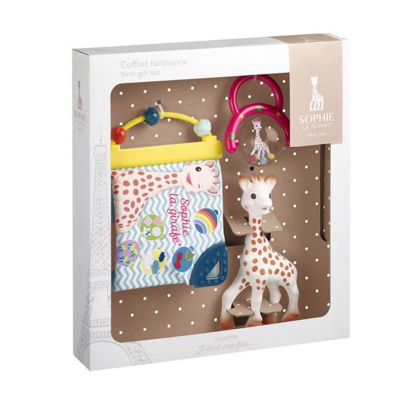Coffret de naissance Sophie la girafe : Livre d'éveil et hochet - Vulli-10325
