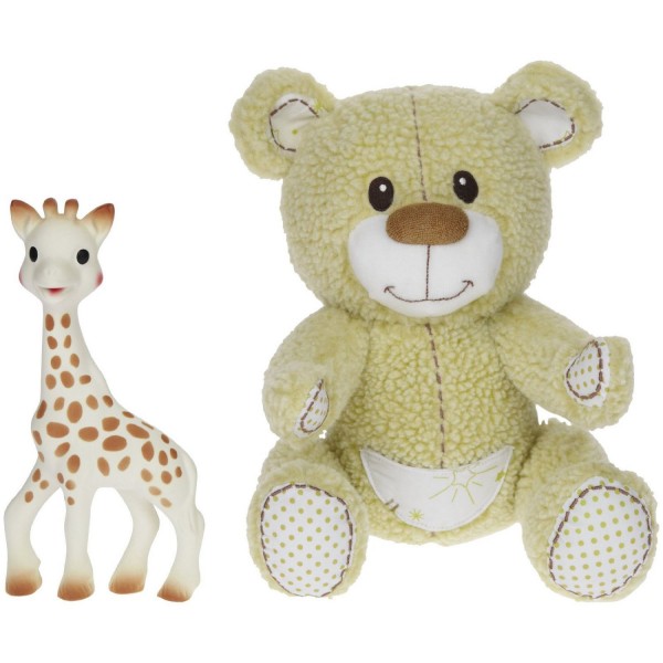 Coffret cadeau : Sophie la girafe et Gabin l'ours peluche - Vulli-850516