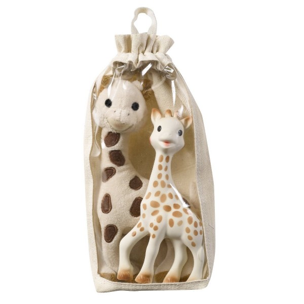 Set girafe peluche et Sophie la girafe - Vulli-850514