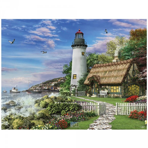 Puzzle 1000 pièces : Un vieux cottage à la mer - White-982