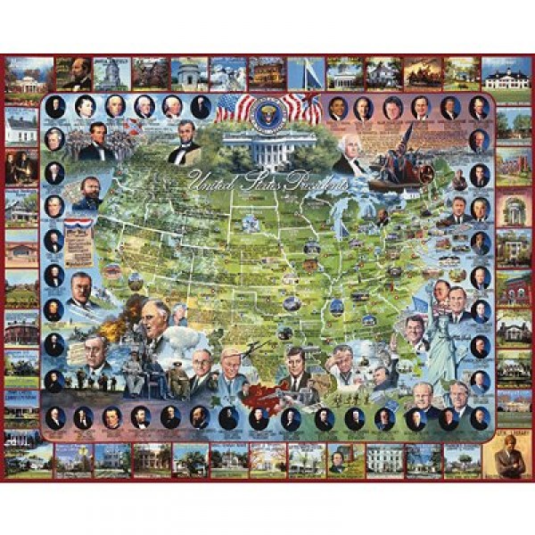 Puzzle 1000 pièces - Les Présidents des Etats-Unis - White-549