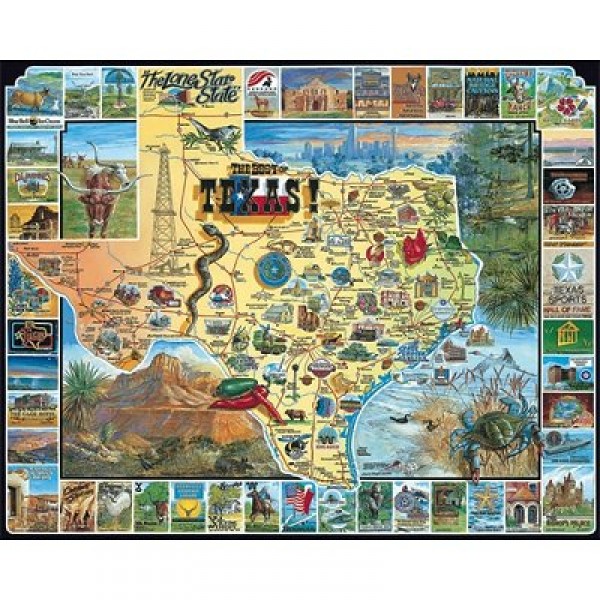 Puzzle 1000 pièces - Texas, USA - White-090
