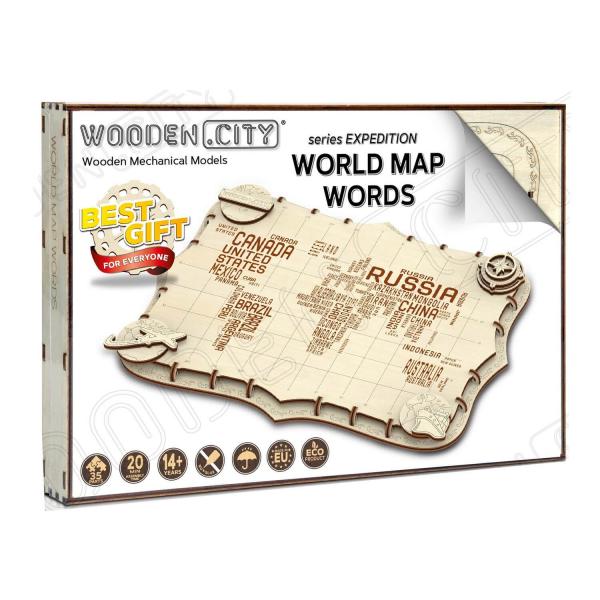 Puzzle 3D : World Map Expedition Series Wo - Woodencity-WM508